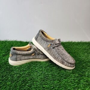 Hey Dude Wally Youth Stretch Taupe Slip On Shoes Size Y5 L6